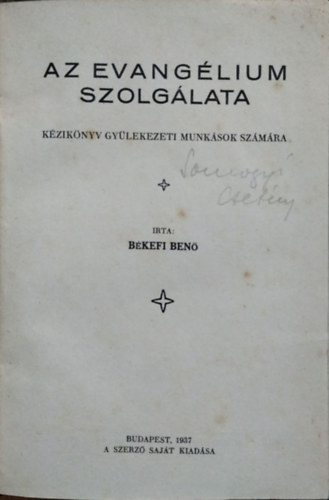 Az evanglium szolglata.