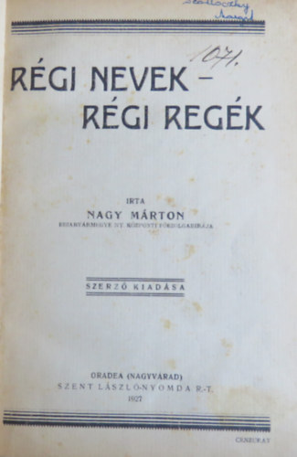 Rgi nevek - rgi regk