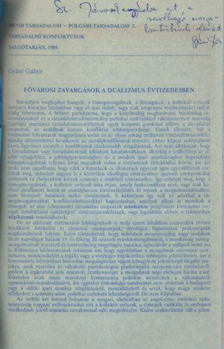 F�v�rosi zavarg�sok a dualizmus �vtizedeiben- K�l�nlenyomat - Dedik�lt