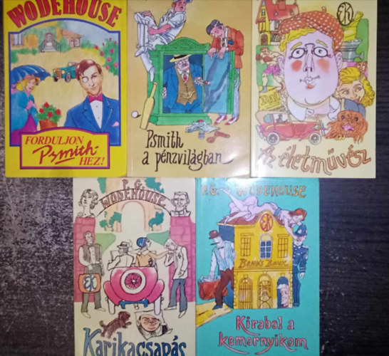 (5db) P. G. Wodehouse knyvcsomag: Forduljon Psmithhez / Psmith a pnzvilgban / Az letmvsz / Karikacsaps / Kirabol a komornyikom