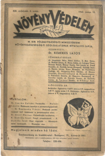 Nvnyvdelem XIX. vfolyam 6. szm - 1943 Jnius