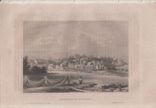 Richmond in Virginia (Vros, Virginia llam, USA, szak-Amerika) (16x23,5 cm lapmret eredeti aclmetszet, 1856-bl)