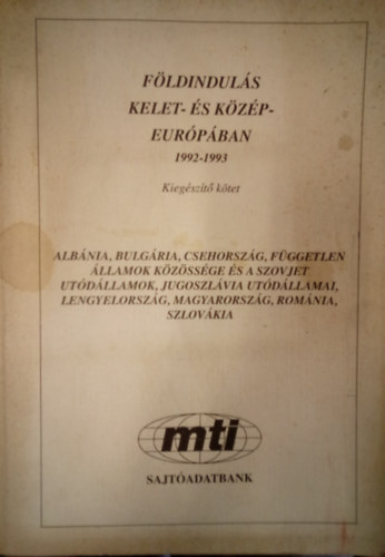 Fldinduls Kelet-s Kzp Eurpban 1992-1993 ( Kiegszt ktet )