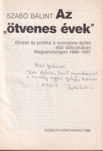Az tvenes vek - dediklt
