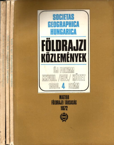 Fldrajzi kzlemnyek 1980/1-4. szmok (3 db. lapszm)