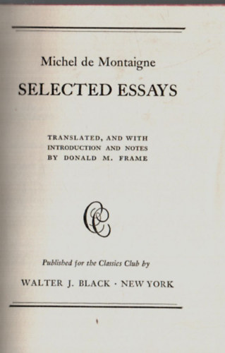 Selected Essays.