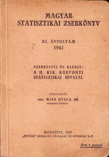 Magyar statisztikai zsebknyv XI. vfolyam 1942