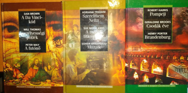 3 ktet Reader's Digest Sikerknyv: Szerelmem, Nella - A mhek titkos lete - Mozaik + Pompeji - Csodk ve - Brandenburg + A Da Vinci-kd - Veszlyessgi ptlk - A futn