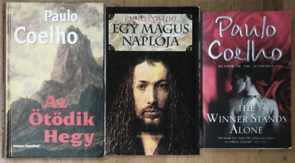 Paulo Coelho - 2db Paulo Coelho regény + ajándék angol nyelvű mű - Egy mágus naplója, Az Ötödik Hegy + The Winner Stands Alone