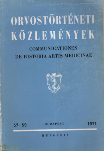 Orvostrtneti Kzlemnyek 57-59. 1971.