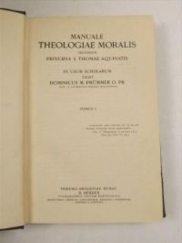 Manuale Theologiae Moralis I-III (Erklcsi teolgia)