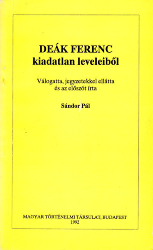 Dek Ferenc kiadatlan leveleibl