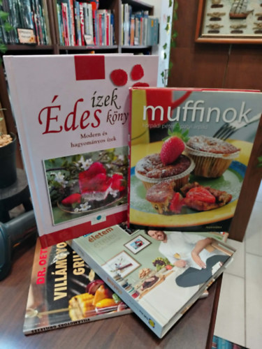 K�NYVCSOMAG, 4 DB. GASZTRON�MIA. Vill�mgyors grillez�s, �letem �telei, Muffinok, �des �zek k�nyve