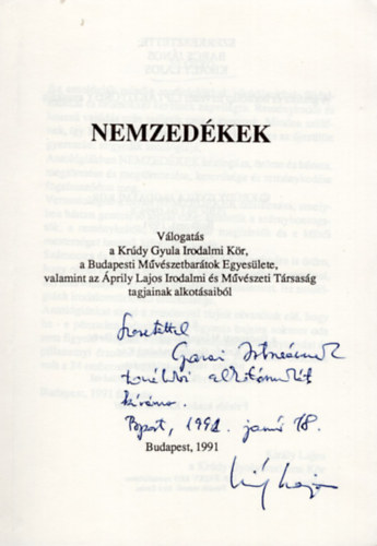Nemzedkek- vers dediklt