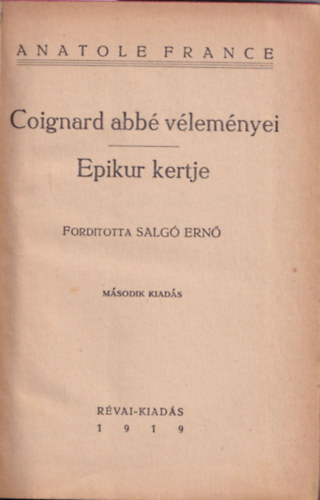 Coignard abb vlemnyei-Epikur kertje