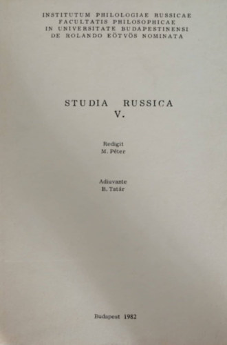 Studia Russica V. (orosz-magyar)