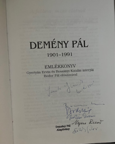 Demny Pl 1901-1991 Emlkknyv