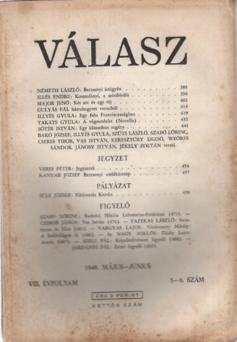 Illys Gyula - Vlasz 1948. vfolyam ( 5 db egytt ) 5-11. szmok