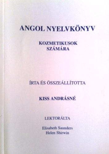 Angol nyelvk�nyv kozmetikusok sz�m�ra