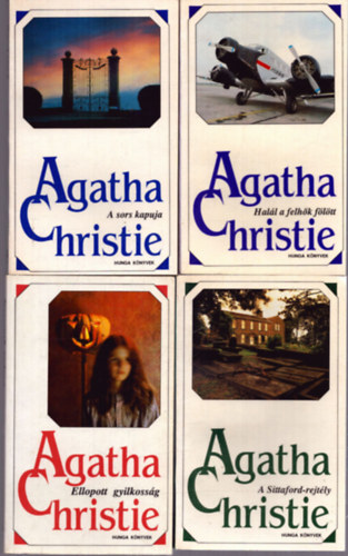 4 db Agatha Christie ktet (Hunga Knyvek): Hall a felhk fltt - A Sittaford-rejtly - Ellopott gyilkossg - A sors kapuja