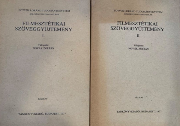 Filmeszt�tikai sz�veggy�jtem�ny I-II.