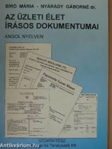 Az zleti let rsos dokumentumai angol nyelven