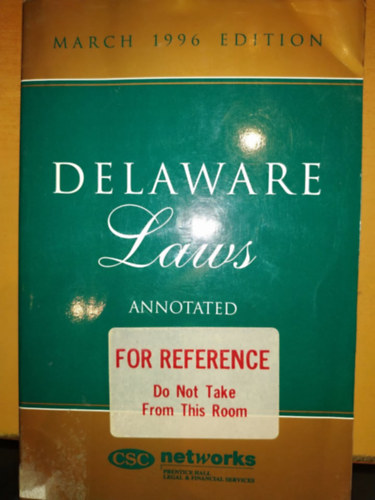 Delaware Laws Annotated - March 1996 Edition