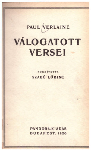 Paul Verlaine v�logatott versei