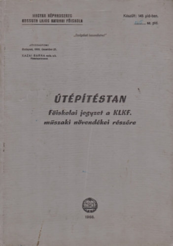 �t�p�t�stan - F�iskolai jegyzet a KLNF. m�szaki n�vend�kei r�sz�re