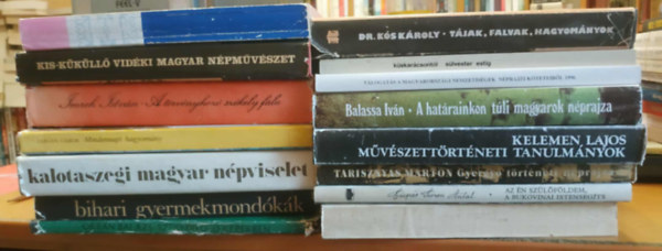 15 db Magyar Nprajz: Tjak, falvak, hagyomnyok; Kis-Kkll vidki magyar npmvszet; A trvnyhoz szkely falu; Mindennapi hagyomny; Kalotaszegi magyar npviselet; Bihari gyermekmondkk