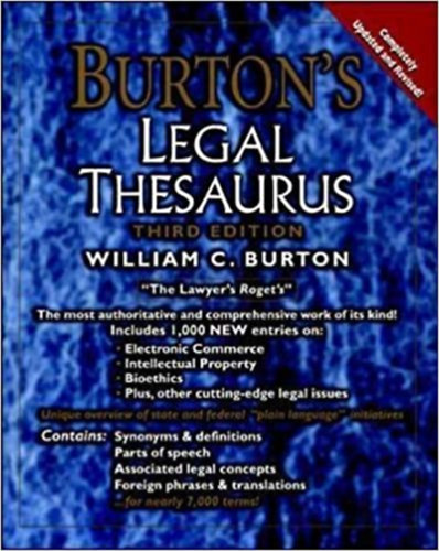 William C. Burton - Burton's Legal Thesaurus - Third Edition (Completely Updated and Revised!)