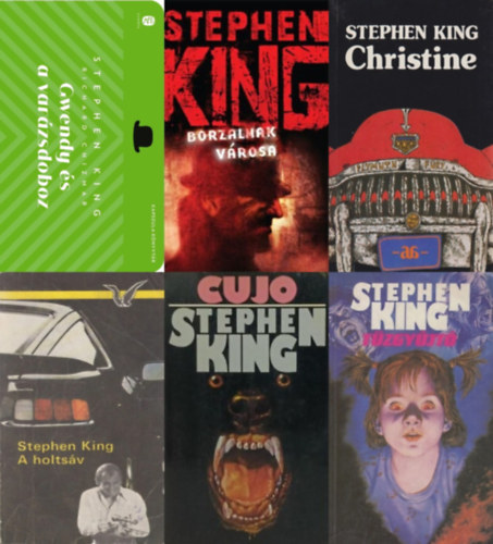 Stephen King - 6 db Stephen King horror: Gwendy s a varzsdoboz + Cujo + Tzgyujt + A holtsv + Christine +