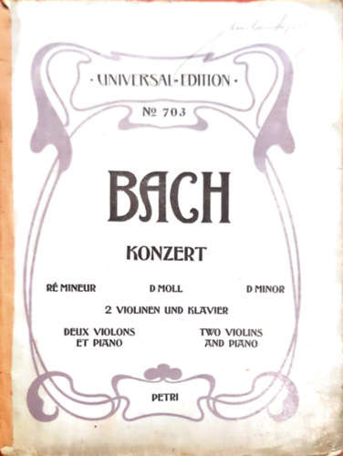 Bach Konzert r mineur D moll Dminor 2 violinen und klavier