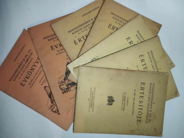 7db A pesterzs�beti m. kir.�ll. kossuth lajos re�lgimn�zium �rtes�t�je 1. 1933-1934. 2. 1934-35. 3. 1935-36. 4. 1936-37. 5. 1937-38. 6. 1938-39. 7. 1939-40