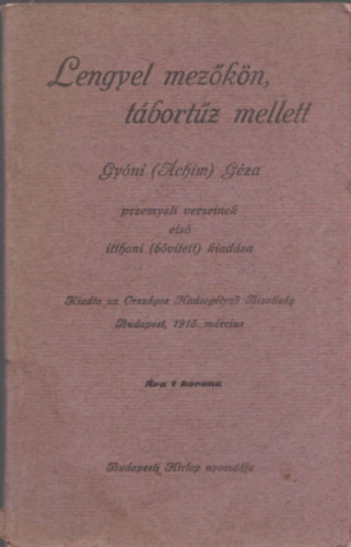 Lengyel mezkn, tbortz mellett (Gyni (chim) Gza przemysli verseinek els itthoni (bvtett) kiadsa)