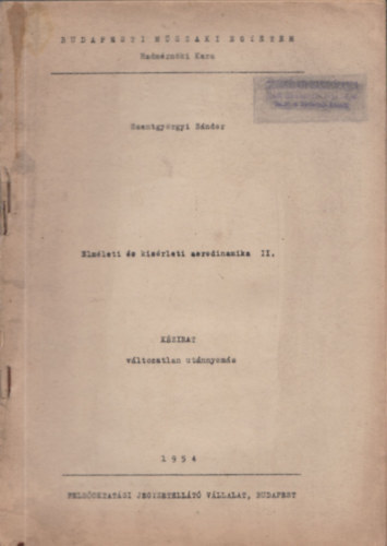 Elm�leti �s k�s�rleti aerodinamika II. (K�zirat)