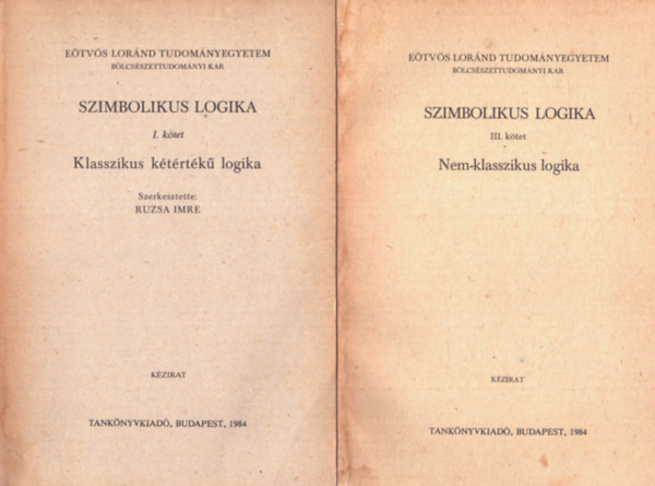 Szimbolikus logika I. s III. ktet