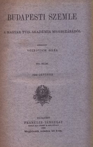 Budapesti Szemle 1932 (teljes vfolyam, 227. ktet, 659-661.szm)