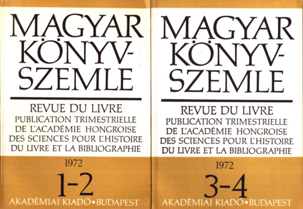 Magyar Knyszemle 1972. 1-4 szm