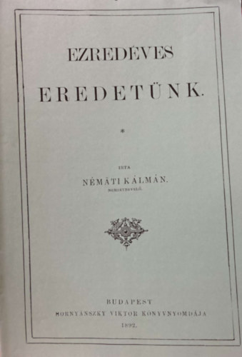 Ezerves eredetnk - reprint