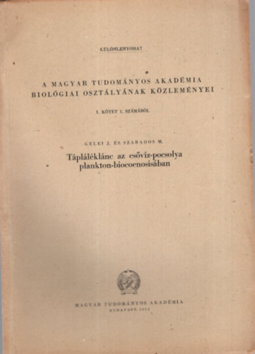 T�pl�l�kl�nc az es�v�z-pocsolya plankton-biocoenosis�ban - K�l�nlenyomat