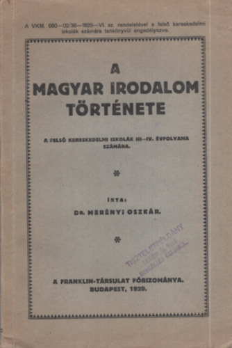 A magyar irodalom t�rt�nete