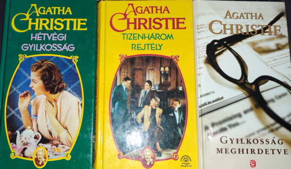 3db Agatha Christie knyv - Htvgi gyilkossg; Tizenhrom rejtly; Gyilkossg meghirdetve