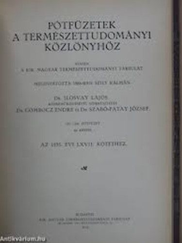 DR. ilosvay-Dr. Gombocz-Szab - Termszettudomnyi kzlny 1935