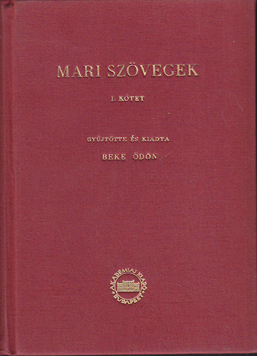 Mari szvegek I.ktet / Tscheremissische Texte Band I.