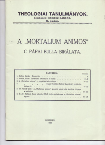 A "Mortalium animos" c. ppai bulla brlata