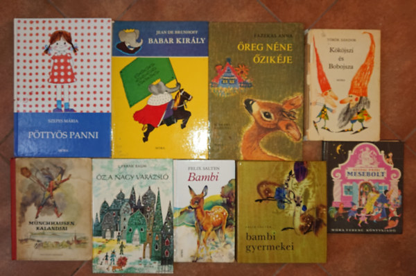 Felix Salten, Frank Baum, Török Sándor, Fazekas Anna, Jean de Brunhoff, Szepes Mária Gazdag Erzsi - 9 klasszikus mesekönyv: Mesebolt, Bambi, Bambi gyermekei, Óz, a nagy varázsló, Münchhausen kalandjai, Kököjszi és Bobojsza, Öreg néne őzikéje, Pöttyös Panni, Babar király