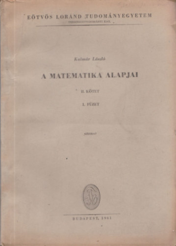 A matematika alapjai II. ktet 1-2. fzet