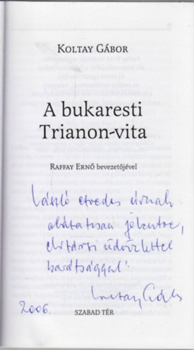 A bukaresti Trianon-vita
