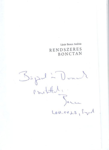 Rendszeres bonctan - dediklt